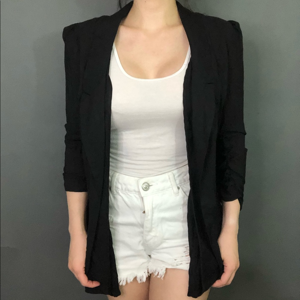 Sheer blazer 3/4 sleeve